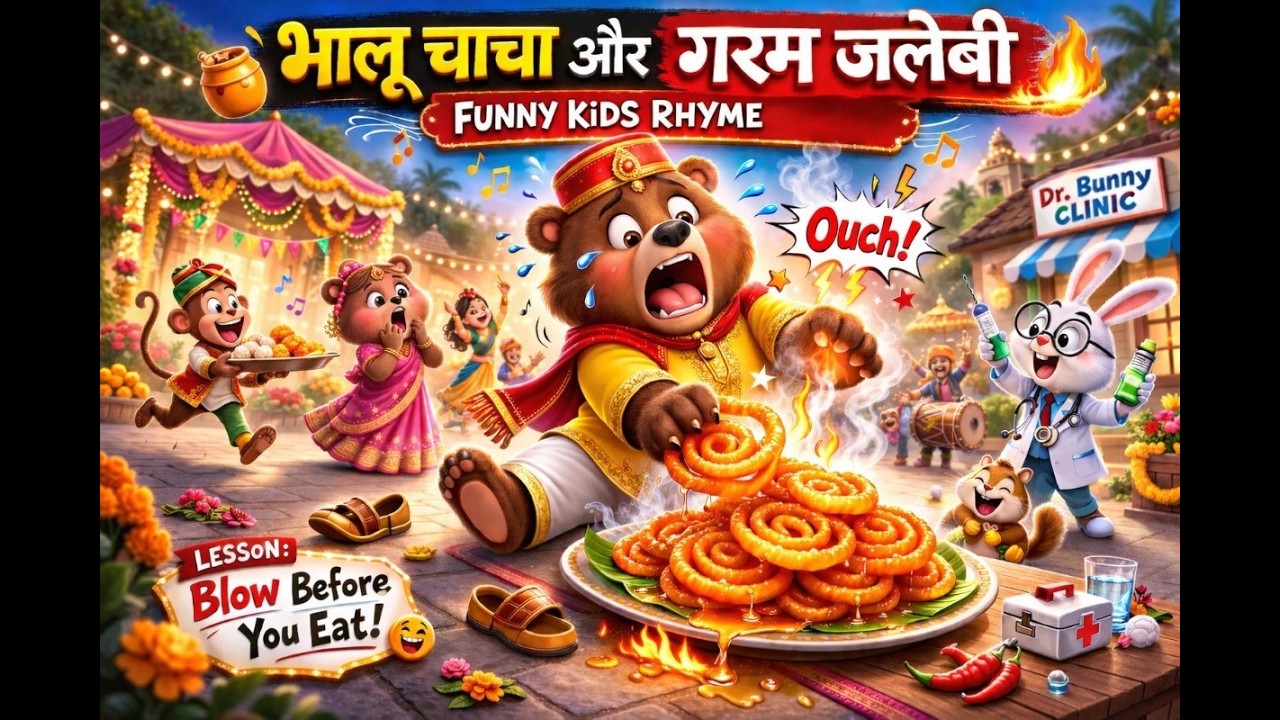 भालू चाचा और गरम जलेबी 🔥🐻| Bhalu Chacha aur Garam Jalebi | #kidssongs | #funlearning | Guggutoons
