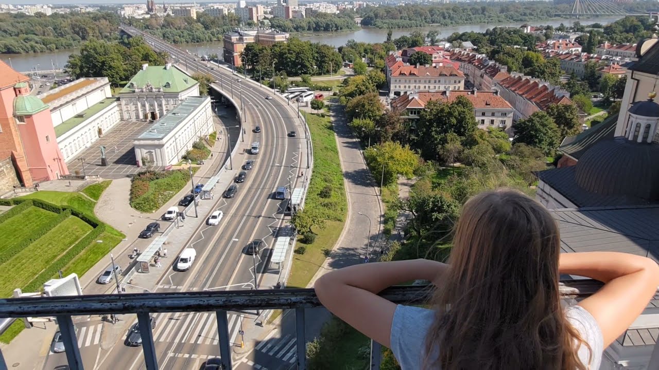 Dzwonnica kościoła św. Anny, widok na Stare Miasto Warszawy