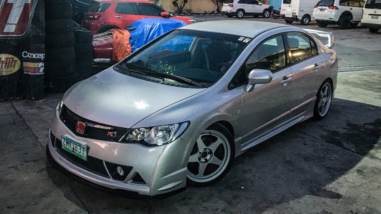Full exhaust system on a Honda Civic