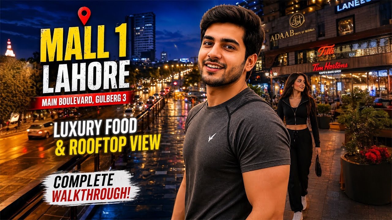 Mall 1 Lahore Gulberg Tour | Luxury Food Court & Rooftop View 😍 (Hidden Gem)