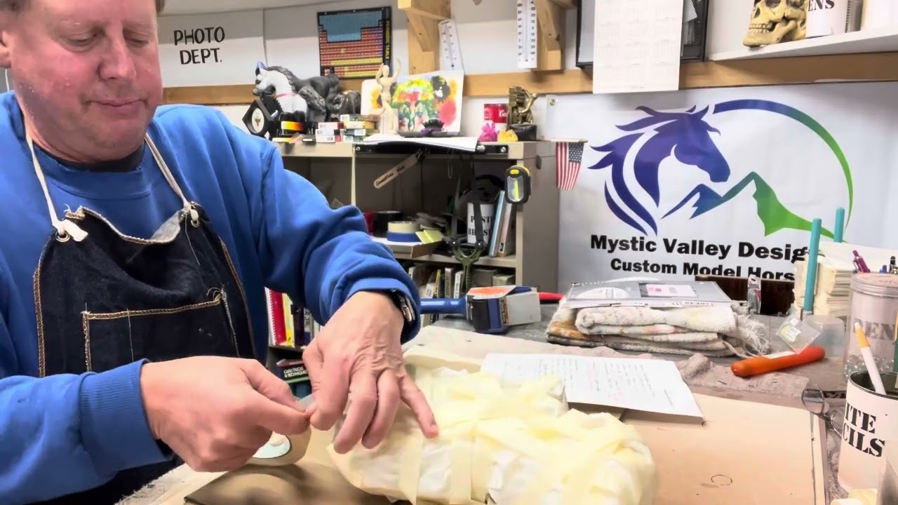WRAPPING AND BOXING A MODEL HORSE FOR SHIPPING.  Video 39, May 29, 2025.