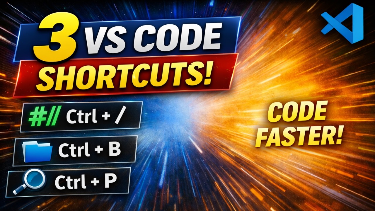 3 VS Code Shortcuts Every Beginner Must Know 🚀 | Boost Coding Speed