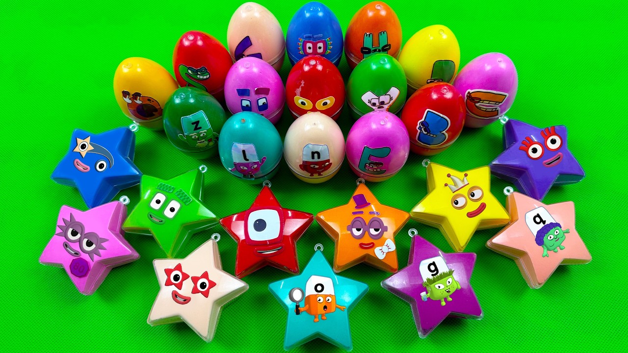 Numberblocks 🏳️‍🌈 Fun Alphabet Lore With Slime Opening Mini Eggs, Star Colorful ASMR