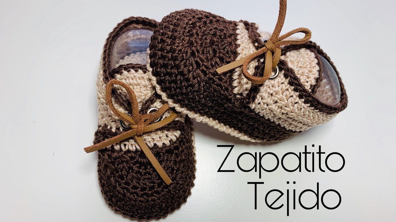 Zapatito unisex tejido a crochet| Paso a Paso | Unisex crochet baby shoes| Tejido| Crochet 0/3 Meses