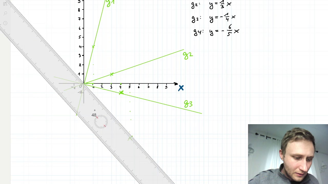 Geraden, steigend oder fallend, steiler oder flacher - Mathe 08