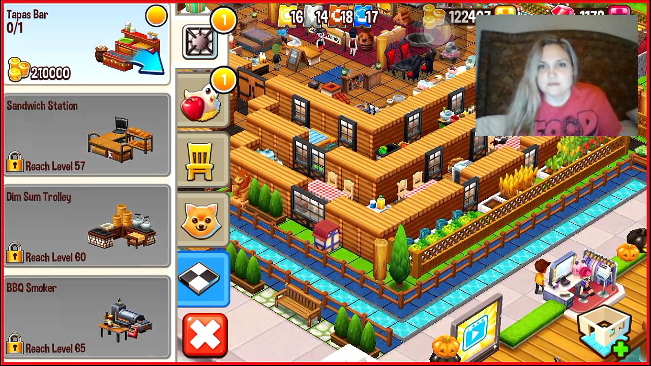 Food street game decorating and building restaurant