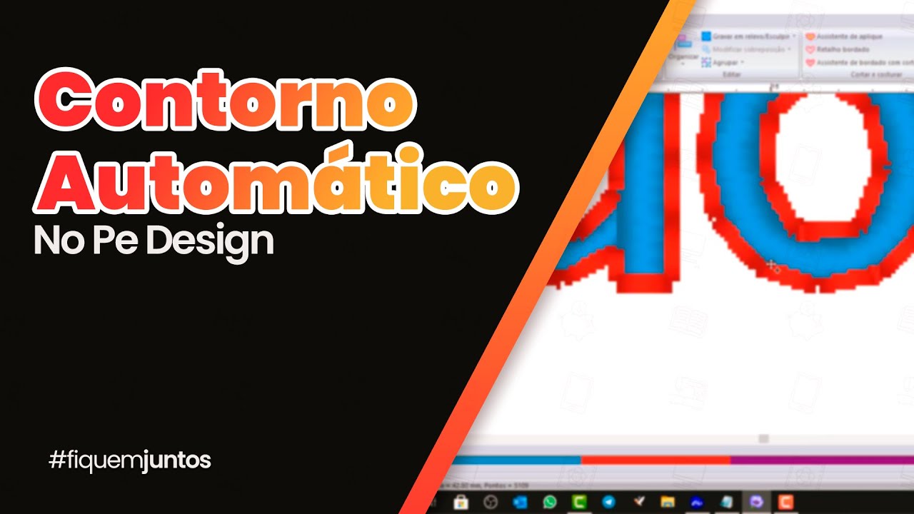 CRIANDO NOMES COM CONTORNO AUTOMÁTICO NO PE DESIGN || Free Hand Bordados