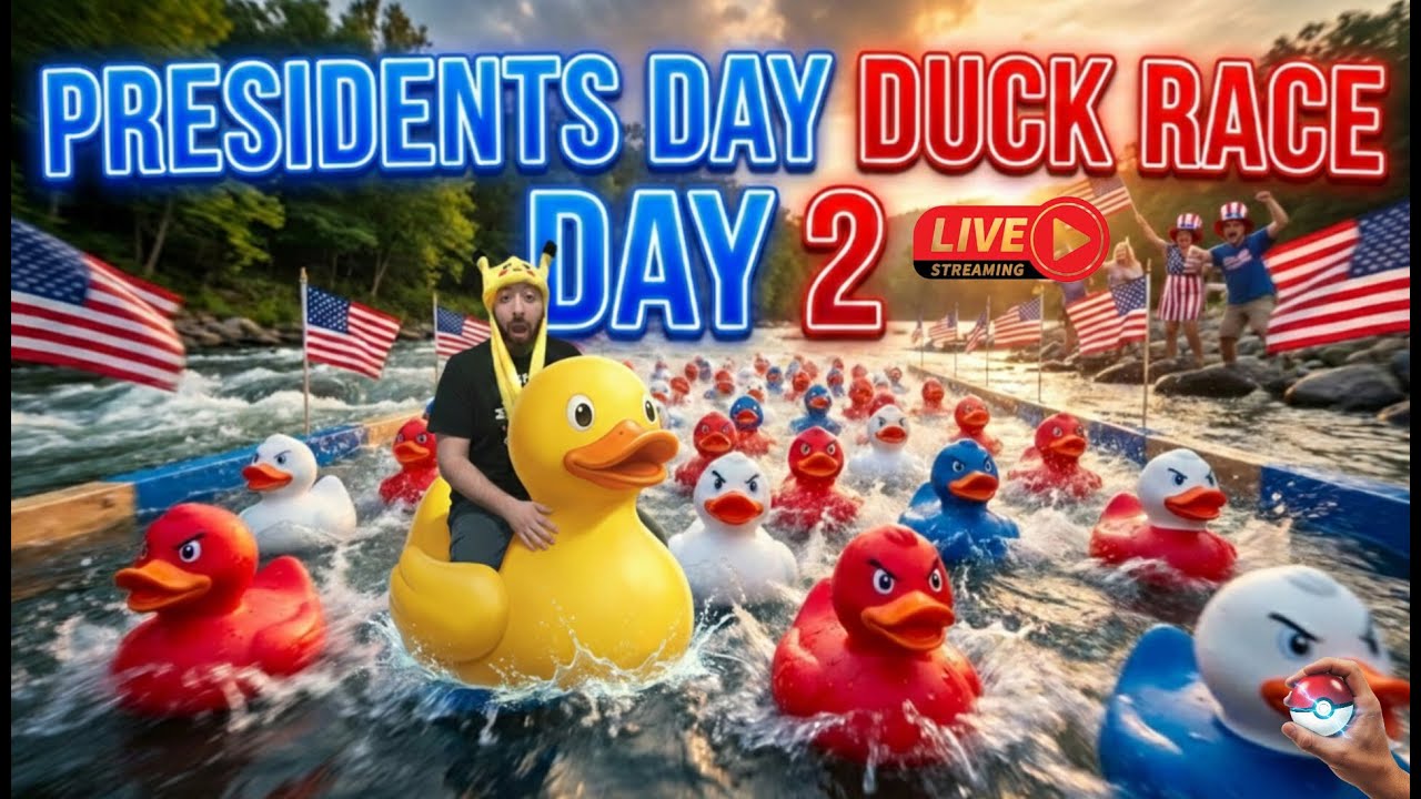 🔴 LIVE PRESIDENTS DAY DUCK RACE CHAOS 🇺🇸🦆 (DAY 2 LIVE)