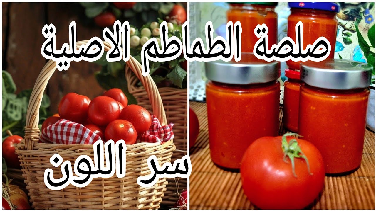 طريقة عمل صلصة الطماطم🍅 المنزلية بدون مواد حافظة + سر القوام واللون