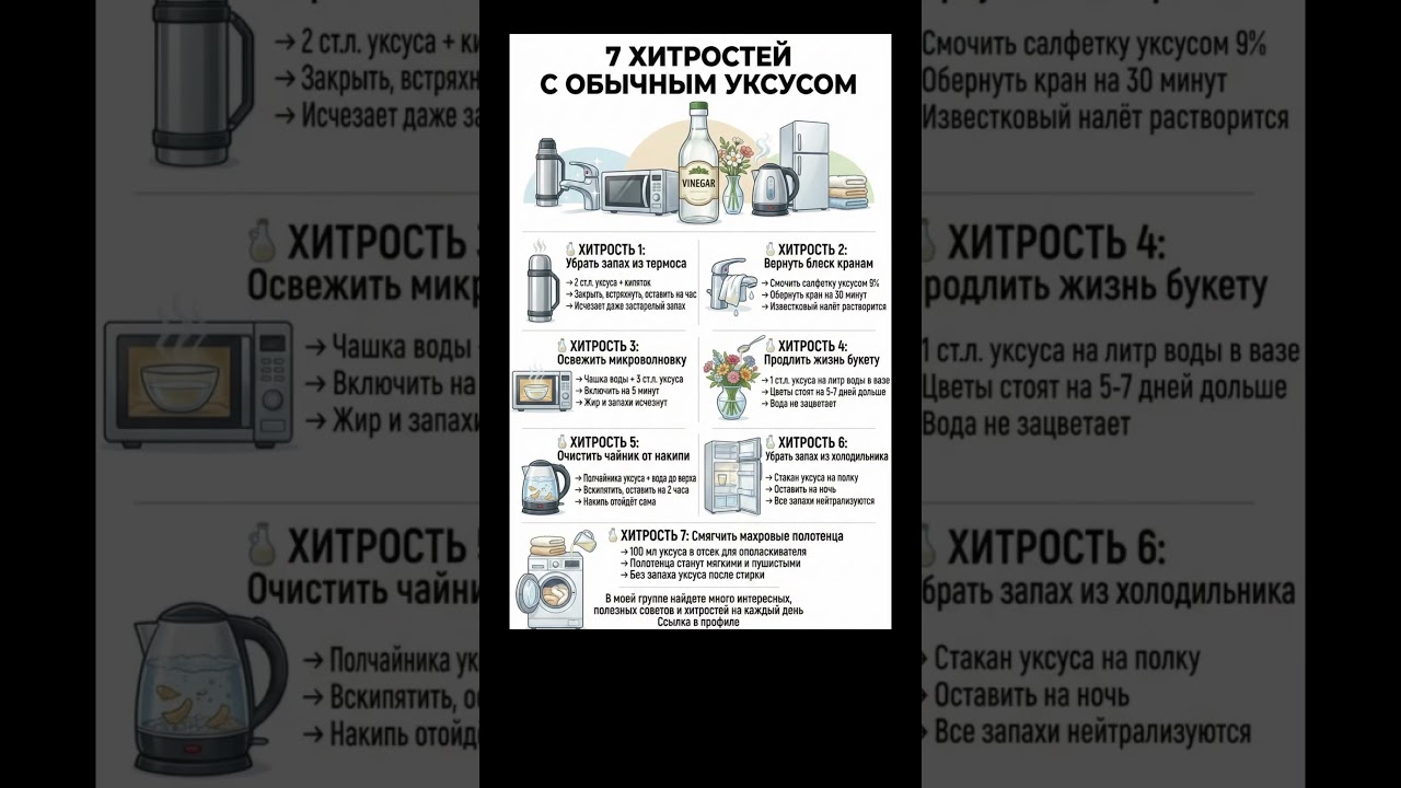 семь хитростей с обычным уксусом