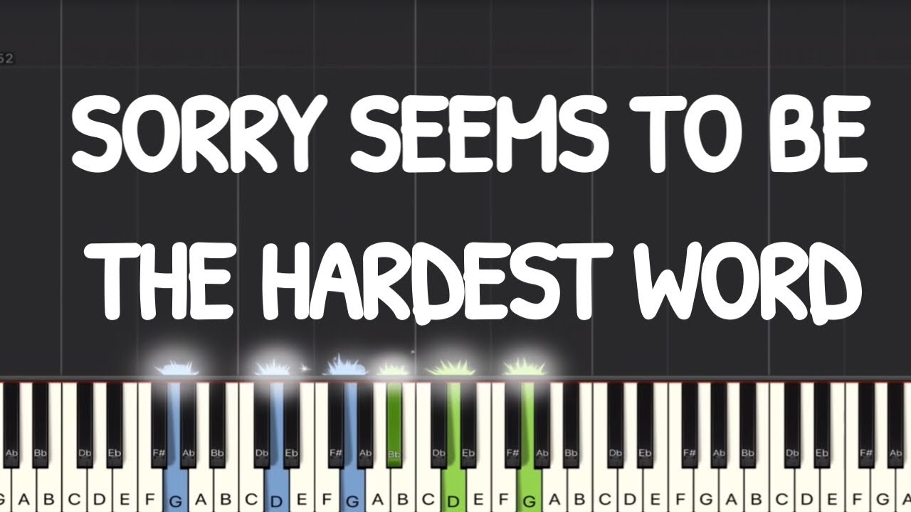 Elton John - Sorry Seems To Be The Hardest Word Piano Tutorial | Medium
