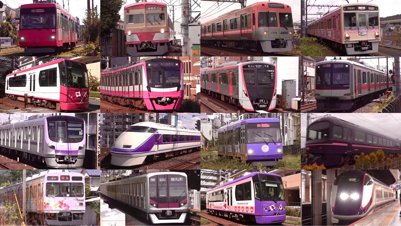 集結！首都圏の紫色・ピンク色の電車　通過集　Purple train &Pink train collection