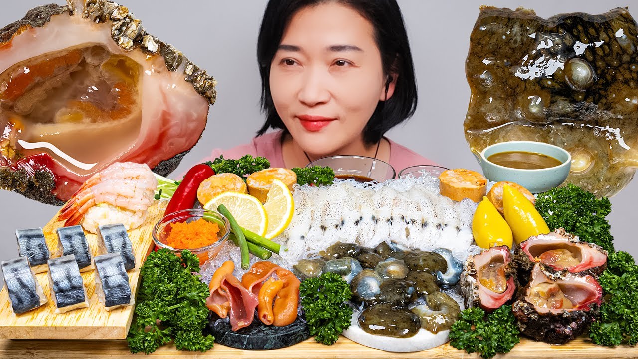 СЫРЫЕ МОРЕПРОДУКТЫ АСМР МУКБАНГ EATING SOUNDS