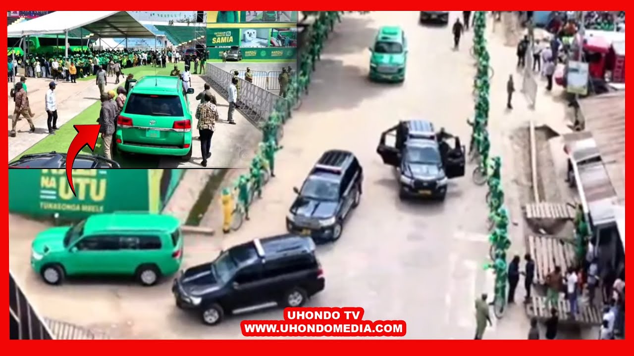 WALINZI WALIZUNGUKA  GARI LA DKT.SAMIA BAADA YA TUKIO KUBWA KUTOKEA MBELE YA UMATI KUBWA MWANZA