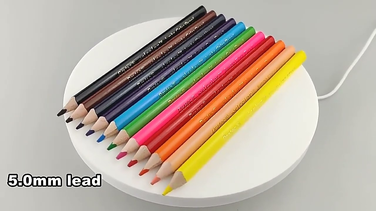 Professional 12 color Water based Non toxic Hexagonal Wood Pencil Set Colorful Drawing Pencils