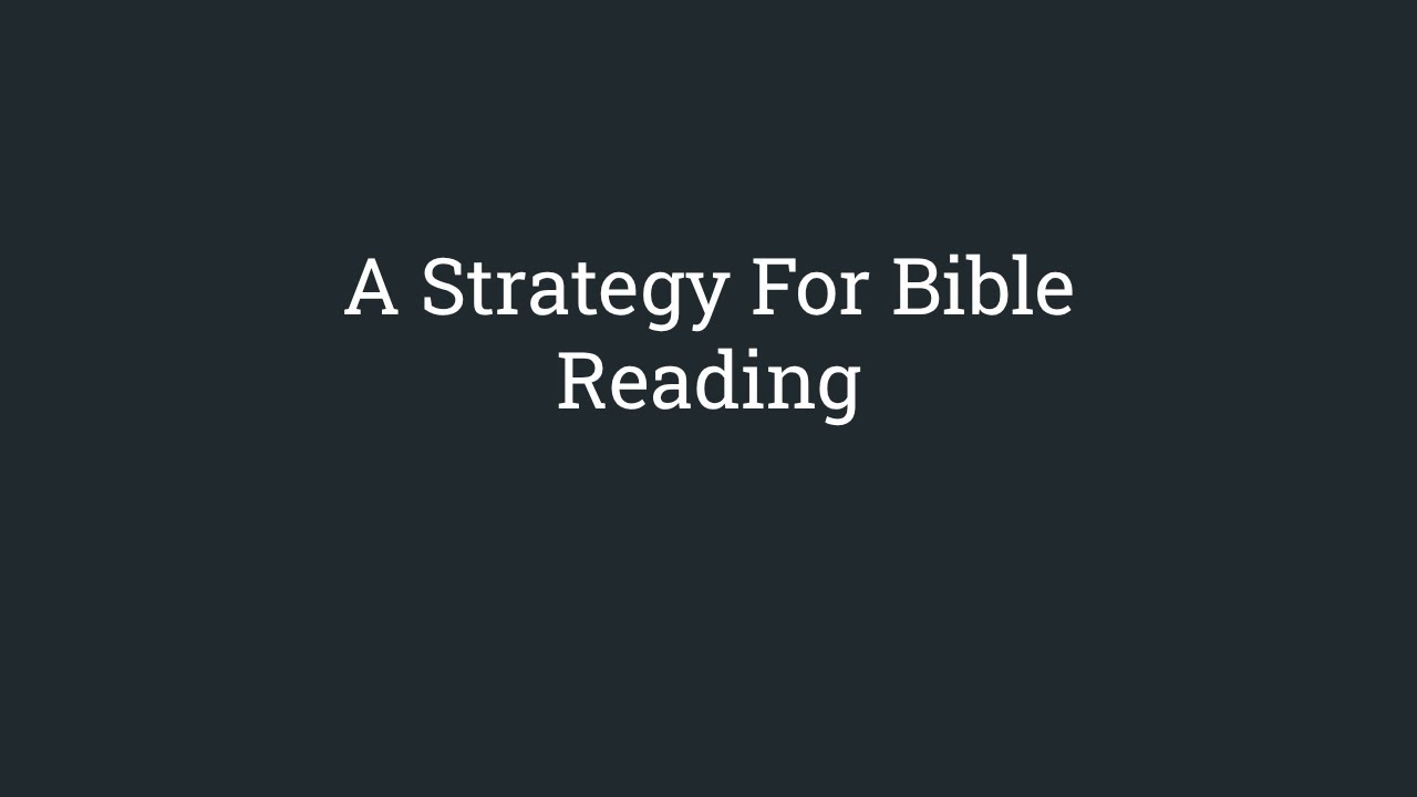 A Strategy For Bible Reading