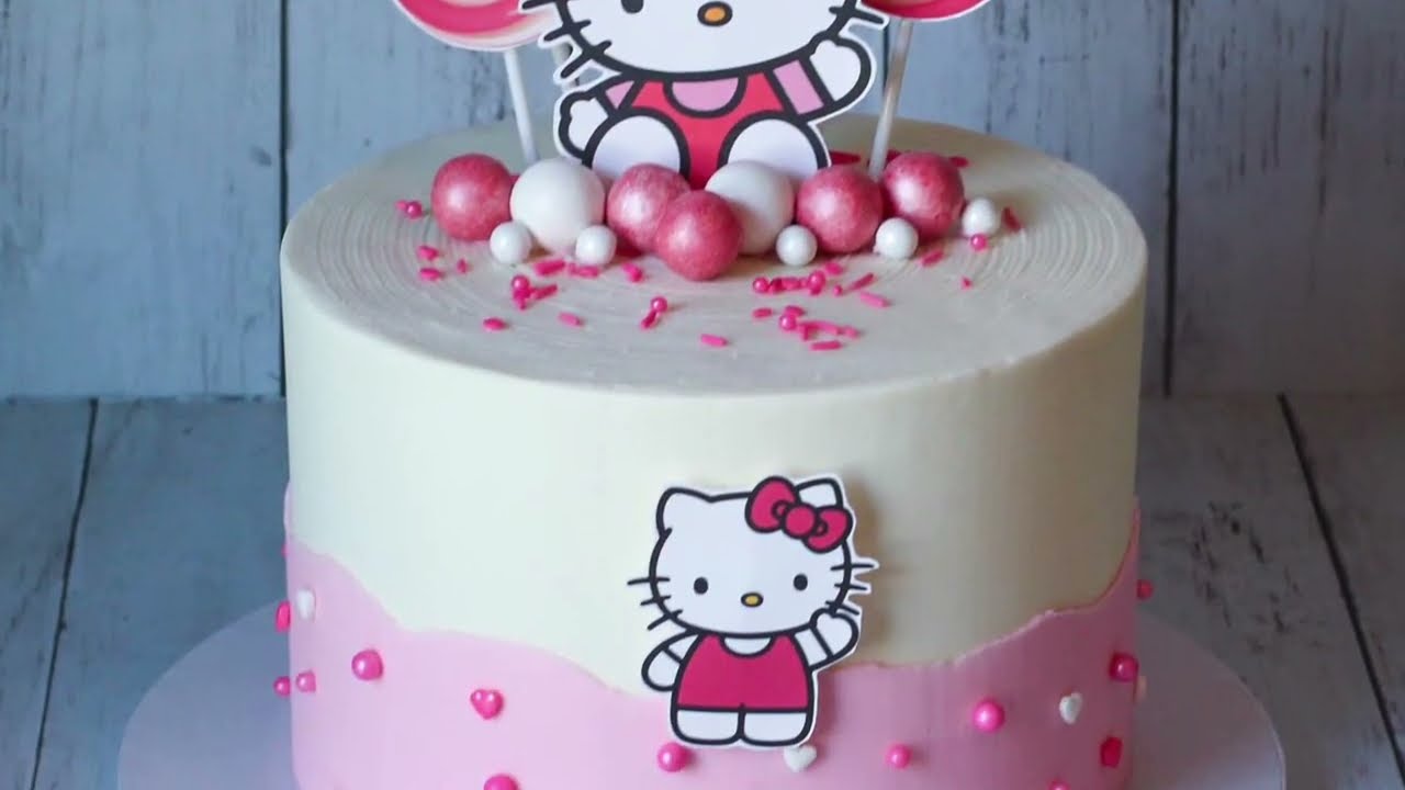 Pastel de Hello Kitty  🎀 | Decoración Fácil y Colorida para Niñas