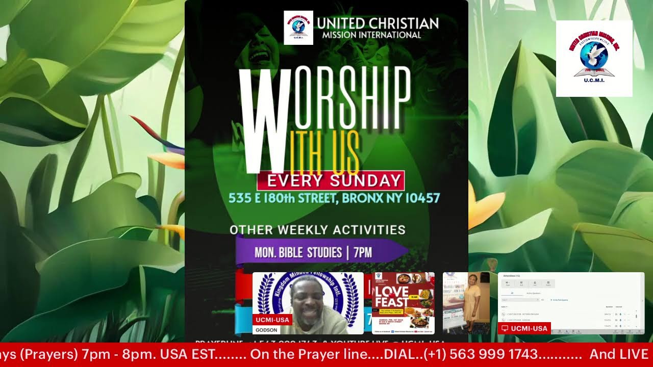 UCMI-USA WEDNESDAY PRAYERS with Eld. GODSON