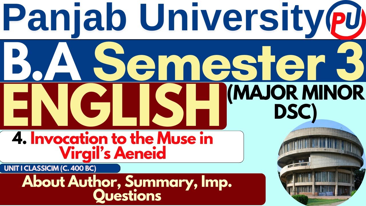 BA English Semester 3 | Invocation to the Muse in Virgil's Aeneid | Major Minor | English BA | PUC