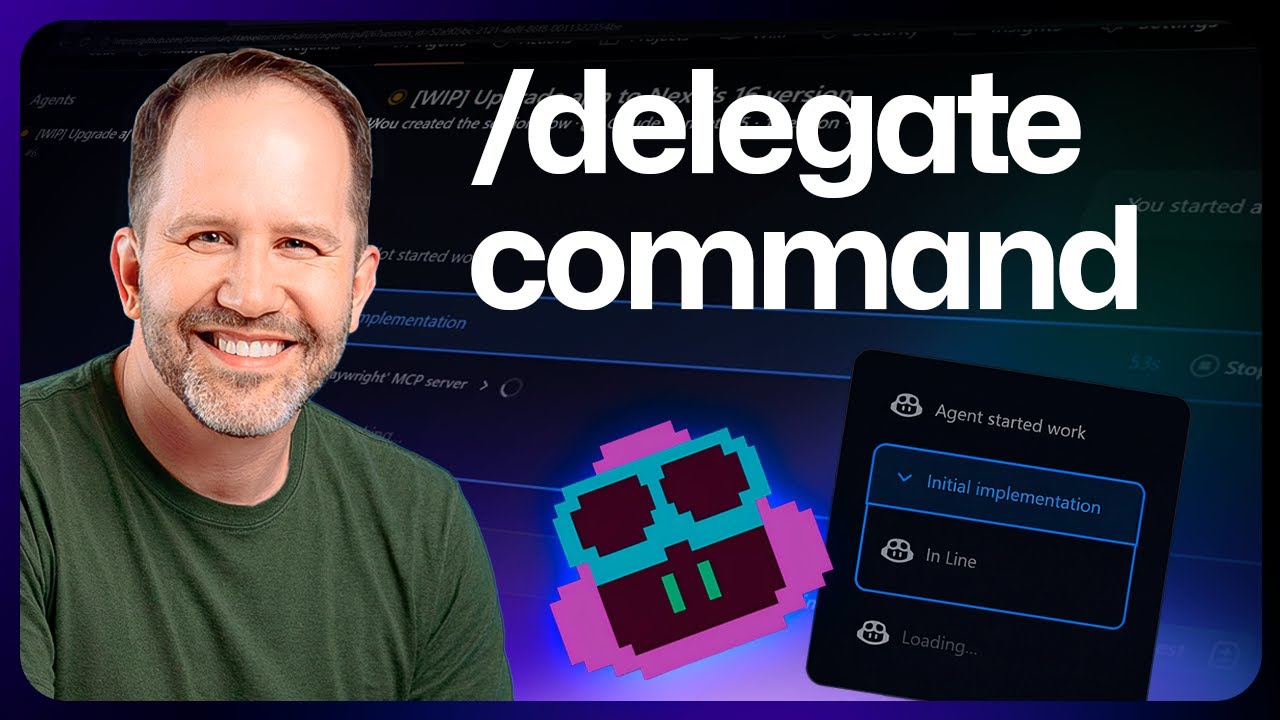 Демонстрация: Использование параметра /delegate в командной строке GitHub Copilot.