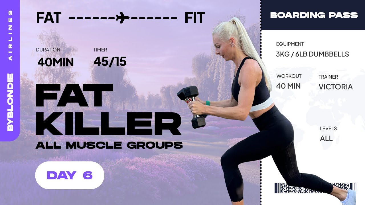 40 Min Fat Killer Full Body Workout with Dumbbells | 3 KG / 6 LB | Fat to Fit – Day 6