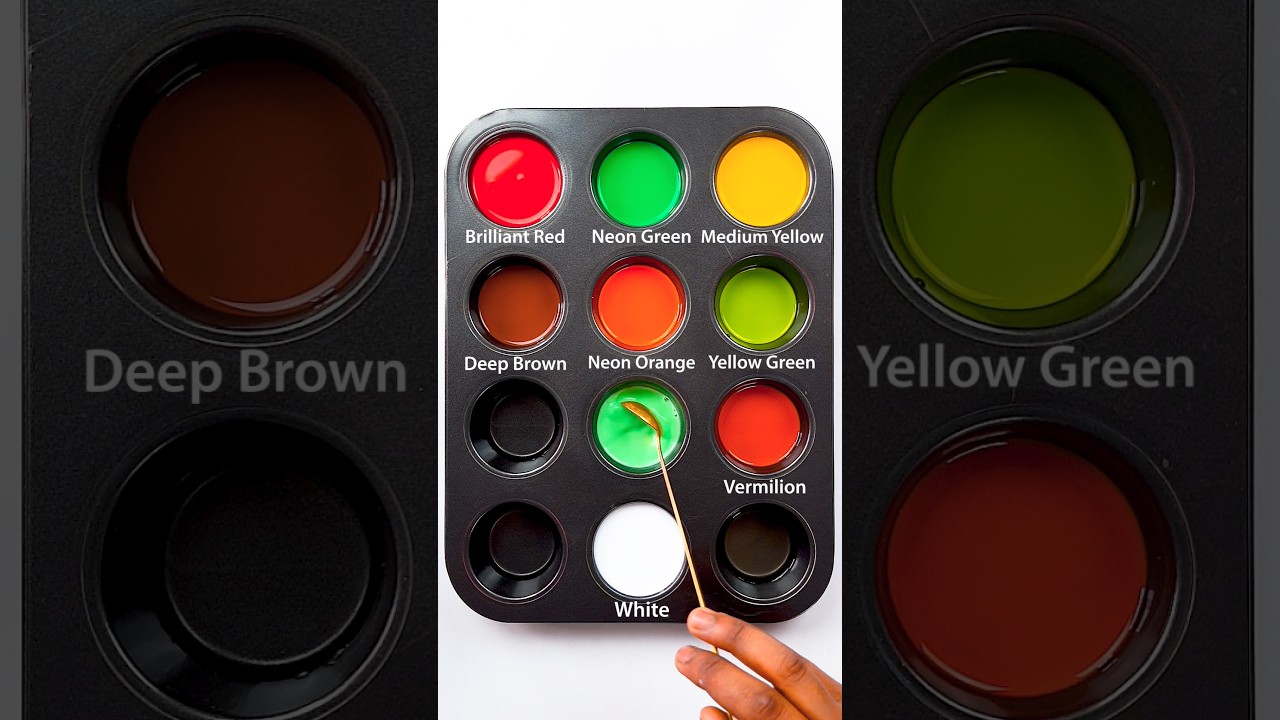 Color Recipes From 3 Colors and White! #colormixing #oddlysatisfying #asmr #watercolor 