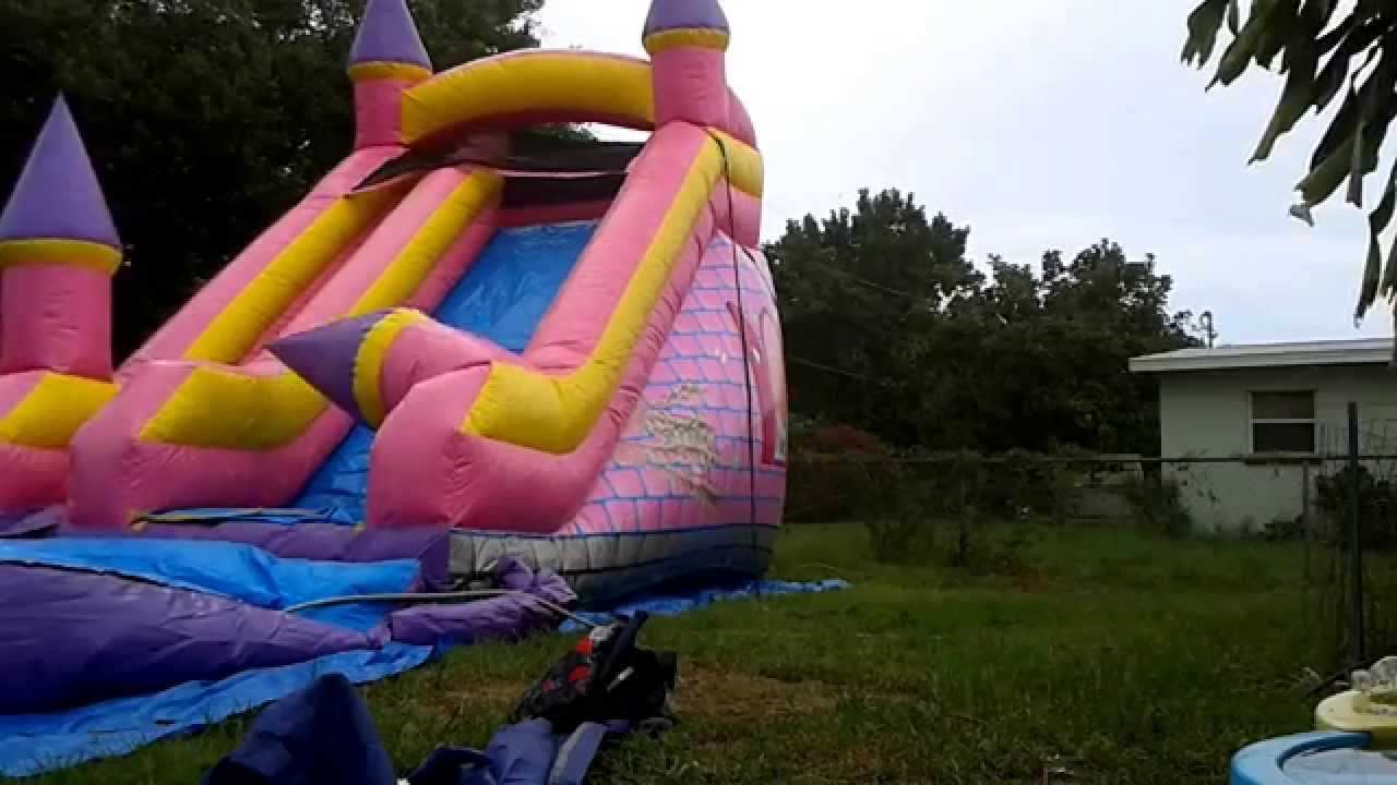 Setup the 18 feet tall princess waterslide