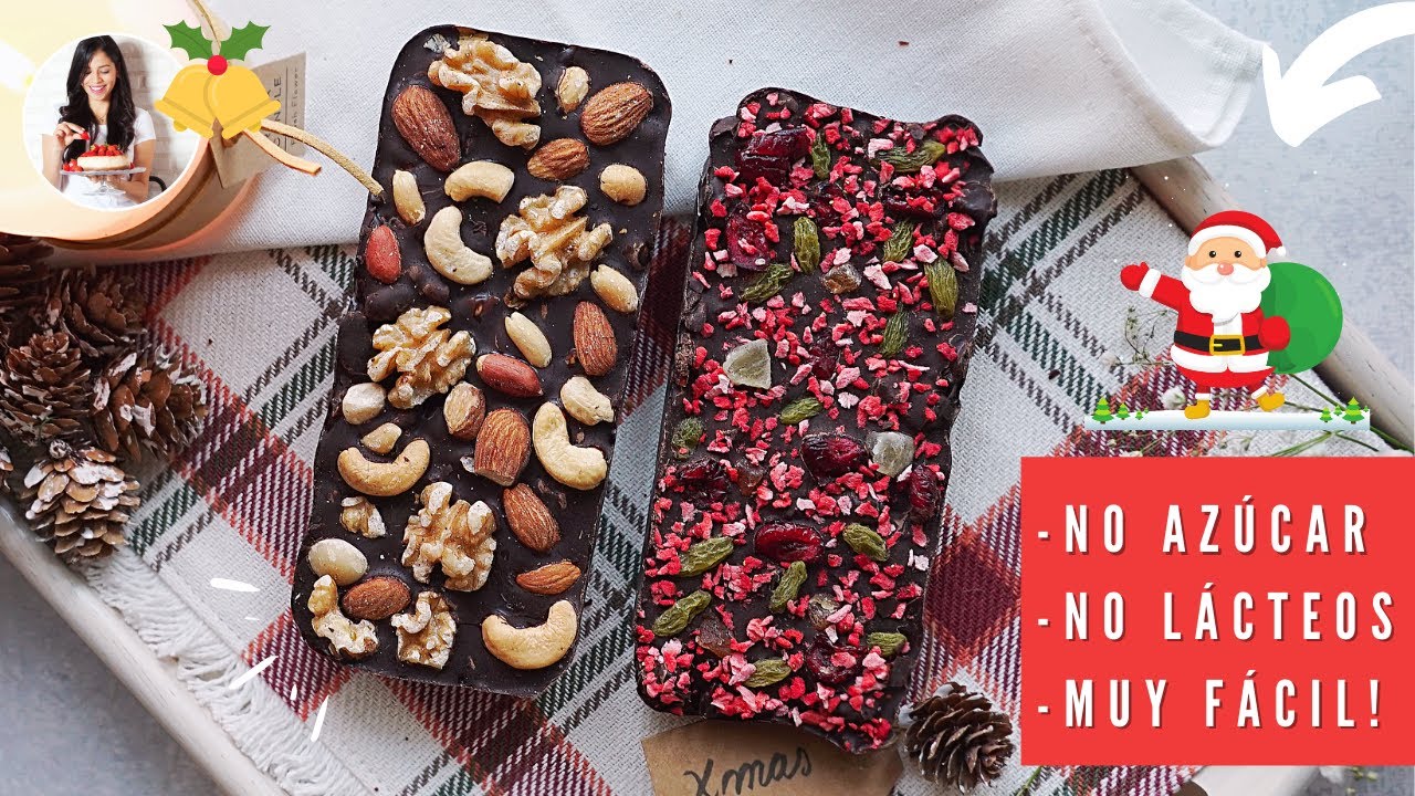 🍫Turrones de Chocolate con sólo 2 ingredientes #postresSaludables | Auxy