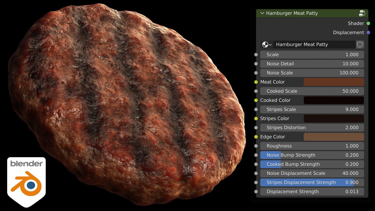 Procedural Hamburger Meat Patty 🍔 (Blender Tutorial)