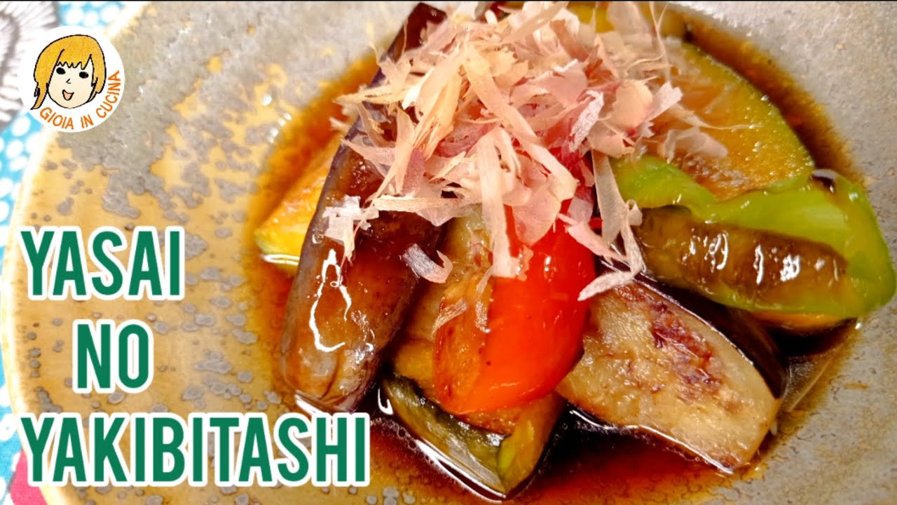 Yasai no yakibitashi (Verdure grigliate in salsa dashi)