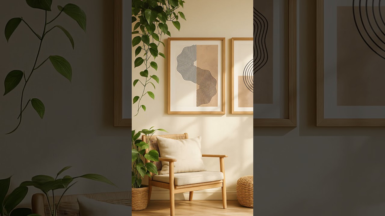 Set of 2 Printable Wall Art for Neutral Modern Home | Minimal Abstract Digital Art  #interiordesign