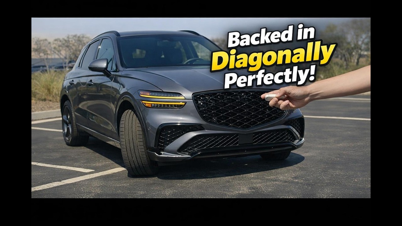 First Attempt with Genesis' Remote Smart Parking Assist with a Diagonal Parking Spot!