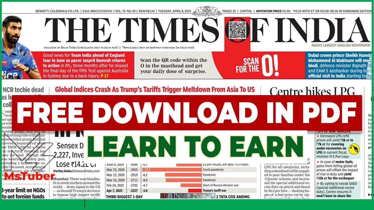 Free Download Times of India Newspaper | PDF | Step by Step