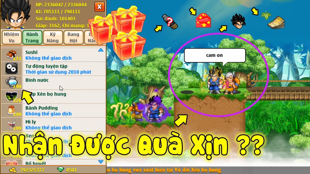 Ngọc Rồng Online - Bí Mật Đặc Biệt Khi Dùng x99 Bình Nước Cho XiBaTo , Nhận Được Quà Xịn ??