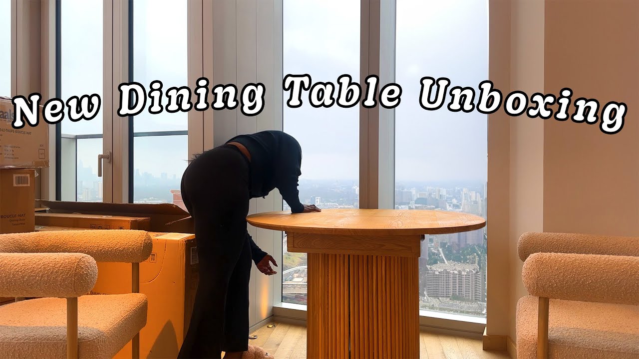 Unboxing daals Dining Table for my New Apartment | Furniture Shopping