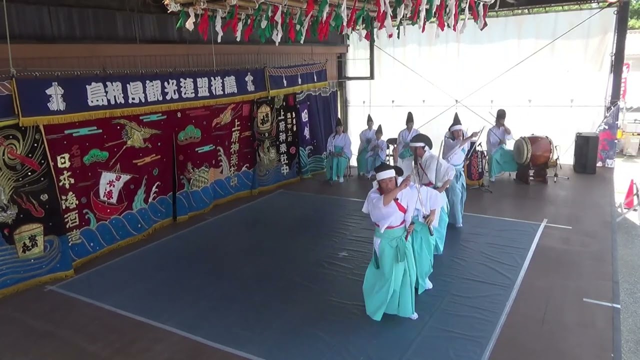 石見神楽　上府神楽社中　四剣　ステージサイド　2025 04 27