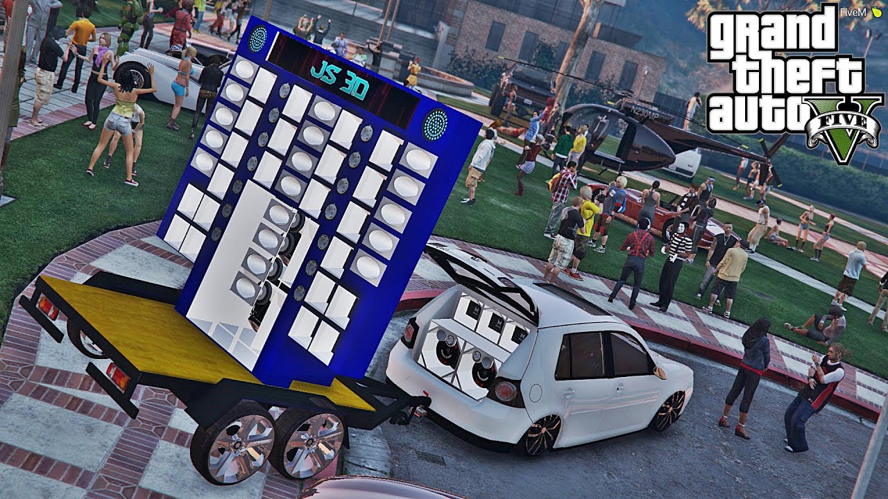 GTA 5 | ROLE DE MEIA NOITE NO BAILE DA ESCOLA DE VW GOLF PUXANDO CARRETINHA DE SOM