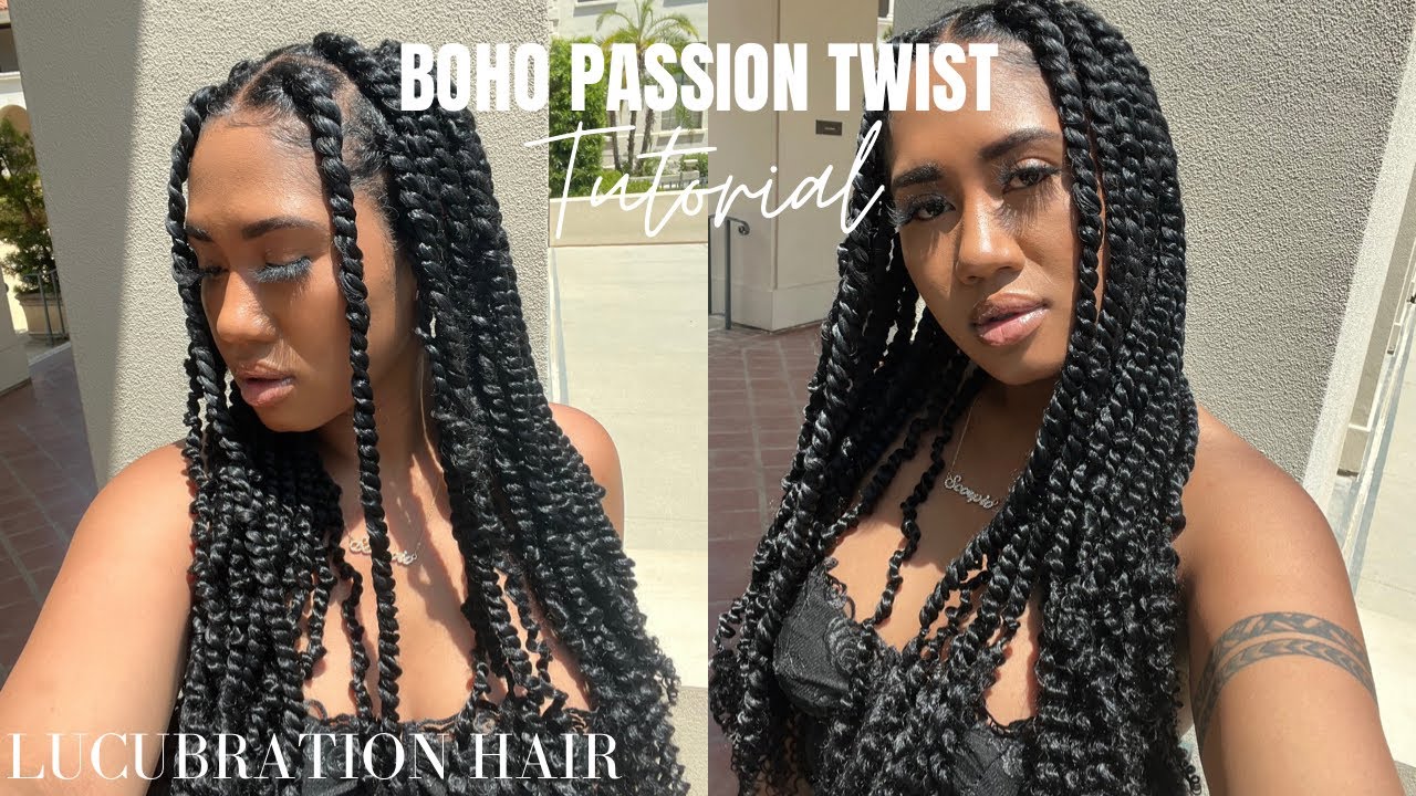 SOFTEST AMAZON PASSION TWIST HAIR! : BOHO Passion Twists Rubber Band Method | Lucubration Hair