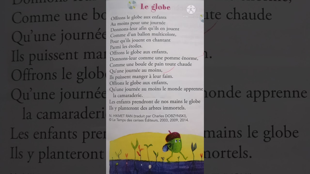 Poésie le globe de  N.HIKMET RAN. Le temps des cerises .
