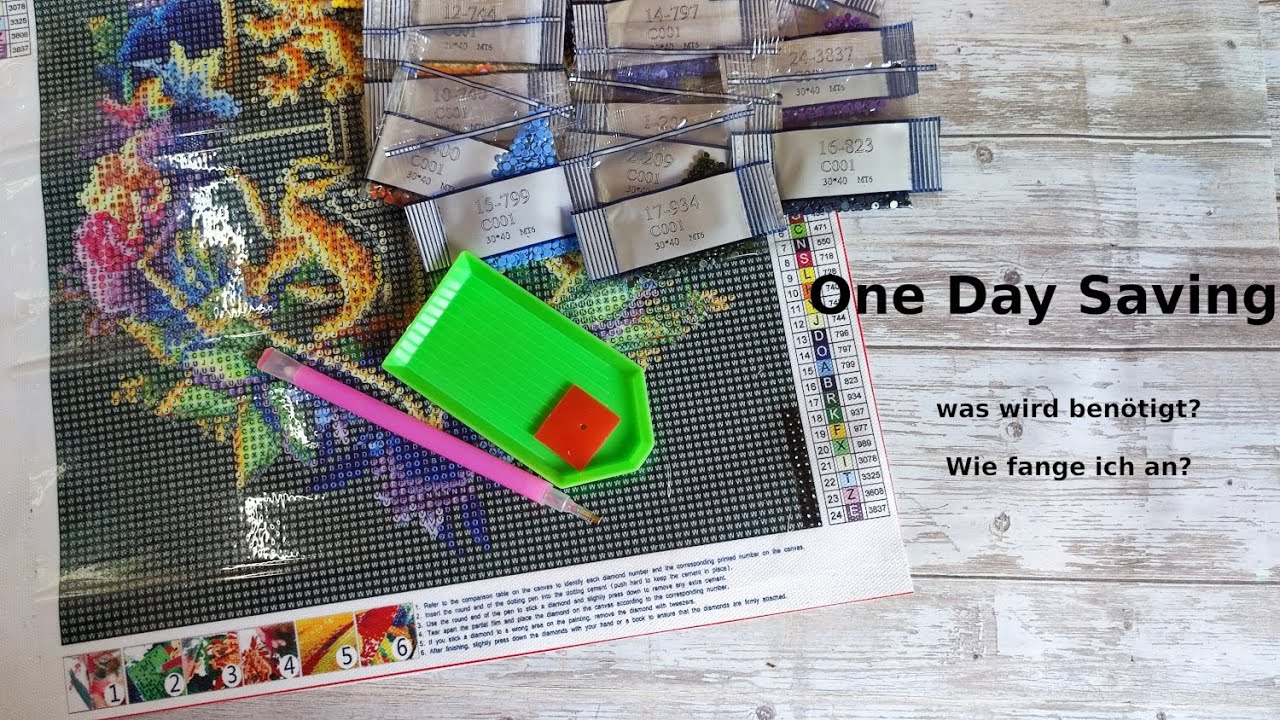 #One Day Saving / Was braucht man f&uuml;r Diamond Painting? Wie fange ich an?