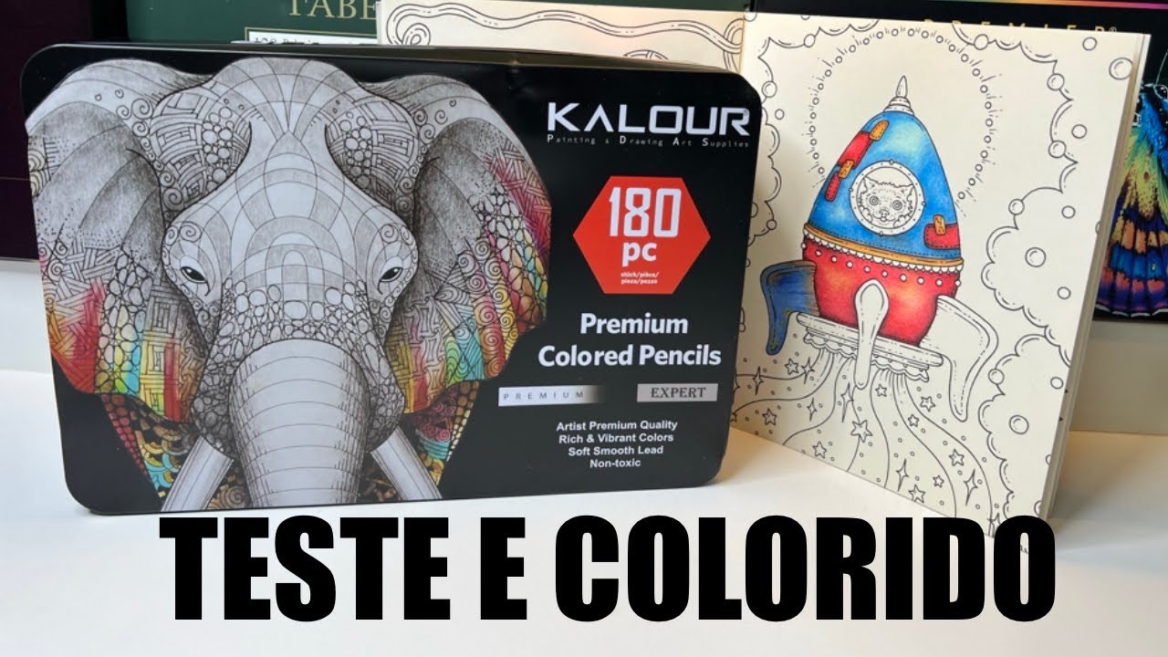 FIZ O TESTE COMPLETO DOS LÁPIS DE COR KALOUR DE 180 CORES