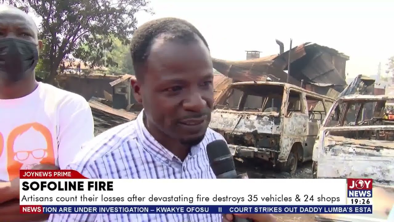 Sofoline fire: Artisans count their losses after devastating fire destroys 35 vehicles and 24 shops.