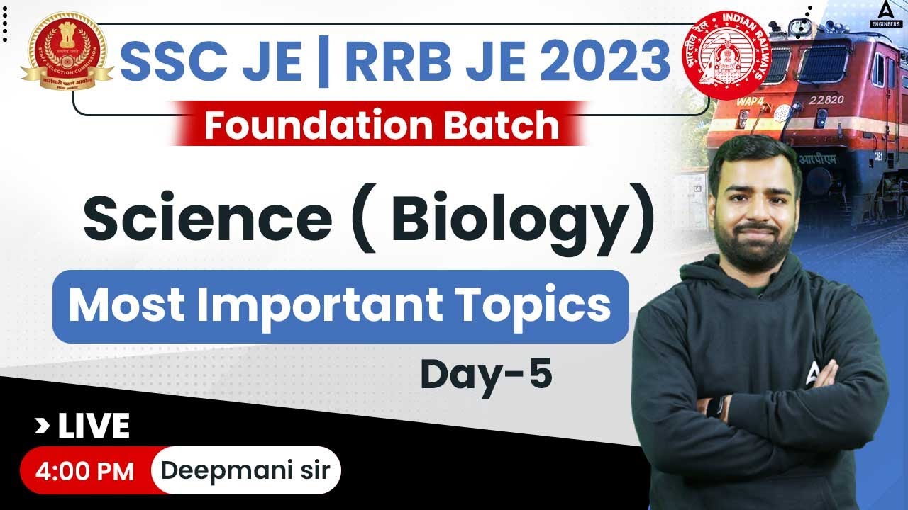 SSC JE/RRB JE 2023 | RRB JE Science ( Biology) Classes | Most Important Topics #5 | By Deepmani Sir