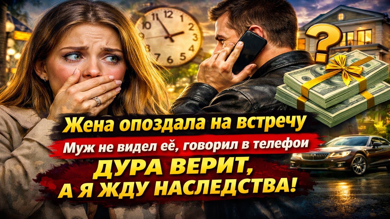 ЖЕНА ОПОЗДАЛА НА ВСТРЕЧУ  МУЖ НЕ ВИДЕЛ ЕЁ, ГОВОРИЛ В ТЕЛЕФОН ДУРА ВЕРИТ, А Я ЖДУ НАСЛЕДСТВА