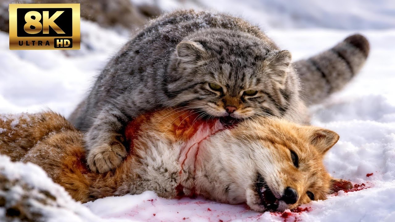 Pallas&rsquo;s Cat vs Tibetan Fox | Survival on the Frozen Plateau