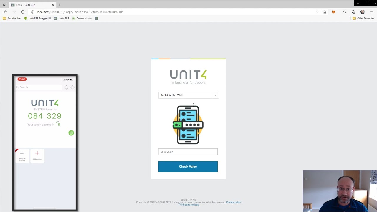 Tech4 Authenticator for Unit4 ERP