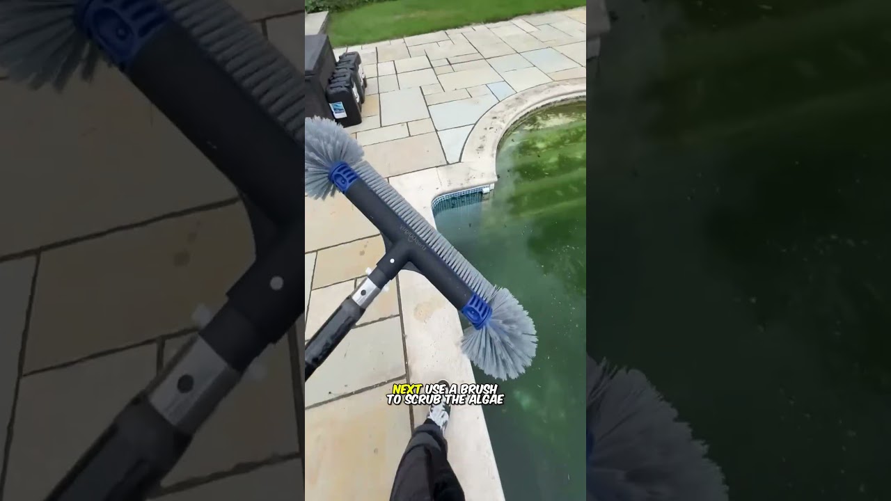 How is swimming pool water cleaned?