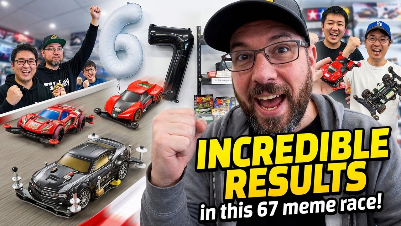 Incredible Results with the New Car! Tamiya Mini4WD 67 meme race
