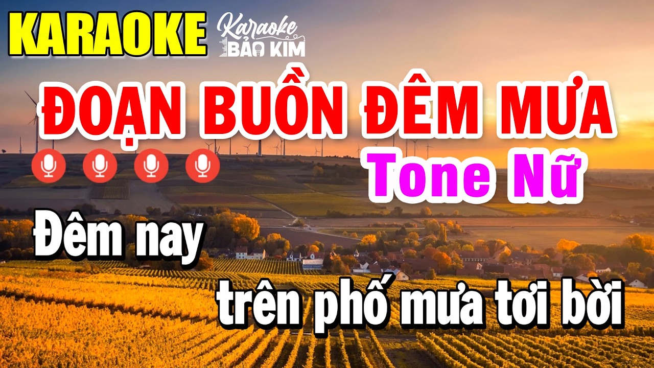 Đoạn Buồn Đêm Mưa Karaoke Tone Nữ ( F#m ) Nhạc Sống Hay Nhất 2026 | Bảo Kim