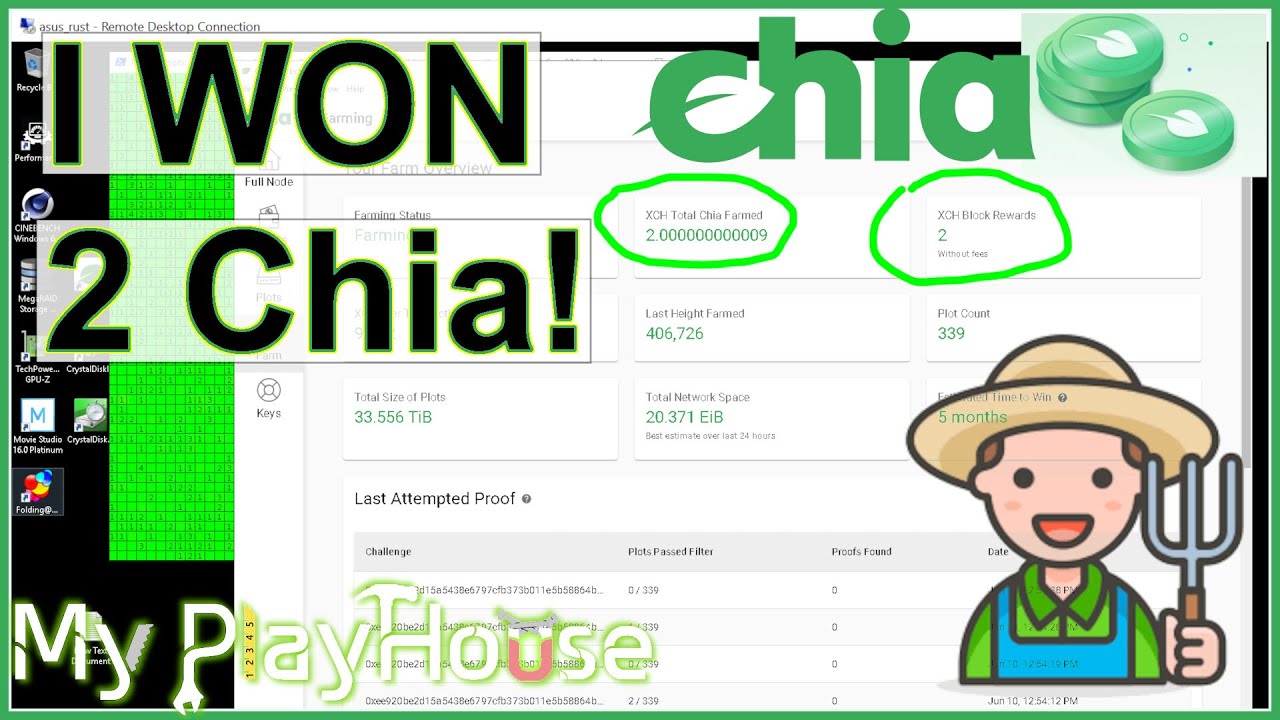 I WON my First 2 CHIA Coins! Virtually a Farmer NOW - 1077